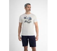 T-Shirt LERROS "LERROS Herren T-Shirt mit sommerlichem Brustprint", Damen, Gr. XXL, weiß (broken weiß), 100% Baumwolle, Rundhals, Shirts T-Shirt (33314333-XXL) broken weiß