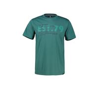 T-Shirt LERROS "LERROS T-Shirt mit Brustprint, Grosse Grössen", Herren, Gr. 6XL, soft teal, Shirts T-Shirt (66813212-6XL)