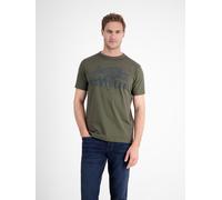 LERROS Unifarbenes T-Shirt mit Brustprint - Nordic Olive M