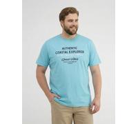 LERROS Sommerliches T-Shirt aus Baumwolle mit O-Neck, große Größen - Reef Blue 3XL