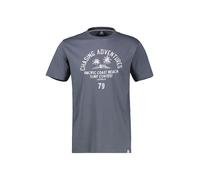 LERROS Sommerliches T-Shirt aus Baumwolle mit O-Neck, große Größen - Lava Grey 4XL