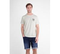 LERROS Sportliches T-Shirt aus Baumwolle mit Brust- und Rückenprint - Broken White M