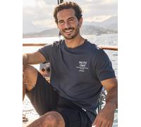 LERROS Sportliches T-Shirt aus Baumwolle mit Brust- und Rückenprint - Lava Grey M