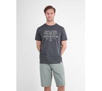 LERROS Sportliches T-Shirt aus Baumwolle mit coolem Slogan-Print - Lava Grey M