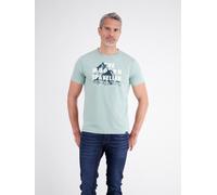 LERROS T-Shirt aus Baumwolle mit lässigem Frontprint und O-Neck - Misty Blue XXXL