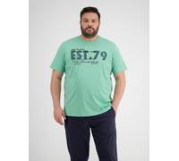 T-Shirt LERROS "T-Shirt mit Brustprint, Grosse Grössen", Herren, Gr. 3XL, grün (mint water), 100% Baumwolle, Rundhals, Shirts T-Shirt (47097827-XXXL) mint water