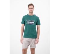 T-Shirt LERROS "T-Shirt mit Brustprint und Rundhalsausschnitt", Herren, Gr. M, grün (soft teal), 100% Baumwolle, Rundhals, Shirts T-Shirt (20256034-M) soft teal