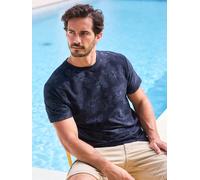 LERROS T-Shirt mit floralem Print und O-Neck in Jersey-Qualität - Classic Navy XXXL