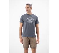 LERROS T-Shirt mit O-Neck aus softer Baumwolle mit Summervibe-Print - Lava Grey L