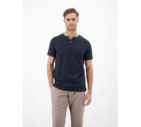 LERROS Herren T-Shirt SERAFINO – Kurzarm, Serafino-Kragen, 100% Baumwolle – Classic Navy L