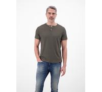LERROS Serafino Shirt mit Rundhalsausschnitt und Knopfleiste - Basalt Grey S