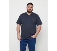 LERROS T-Shirt mit V-Neck in Strickqualität, grosse Größen - Classic Navy 6XL