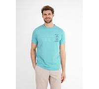 T-Shirt LERROS "Unifarbenes T-Shirt mit Print", Herren, Gr. XL, blau (coastal blau), 100% Baumwolle, Rundhals, Shirts T-Shirt (10407439-XL) coastal blau