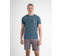 LERROS Unifarbenes T-Shirt mit Print - Crispy Blue XL