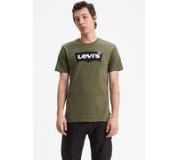 T-Shirt LEVI'S "Batwing Logo Tee", Damen, Gr. M, grün (hm ssnl tech olive n), Jersey, Obermaterial: 100% Baumwolle, normal normal, Rundhals, Shirts T-Shirt, mit Logo-Front-Print (23489817-M) hm ssnl t