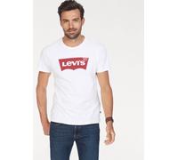 T-Shirt LEVI'S "Batwing Logo Tee", Damen, Gr. M, weiß, Jersey, Obermaterial: 100% Baumwolle, unifarben, normal normal, Rundhals, Shirts T-Shirt, mit Logo-Front-Print (487455-M) weiß