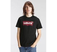 T-Shirt LEVI'S "Batwing Logo Tee", Herren, Gr. S, schwarz, Jersey, Obermaterial: 100% Baumwolle, bedruckt, normal normal, Rundhals, Shirts T-Shirt, mit Logo-Front-Print (698350-S) schwarz