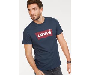 T-Shirt LEVI'S "Batwing Logo Tee", Jungen, Gr. L, blau (marineblaus), Jersey, Obermaterial: 100% Baumwolle, unifarben, normal normal, Rundhals, Shirts T-Shirt, mit Logo-Front-Print (700254-L) marinebl