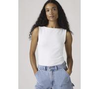 T-Shirt LEVI'S "BLAIR SL BOATNECK", Damen, Gr. S (36), hellweiß jersey, Single Jersey, Obermaterial: 57% Baumwolle, 38% Modal, 5% Elasthan, unifarben, regular fit normal, Rundhals, Shirts T-Shirt, mit
