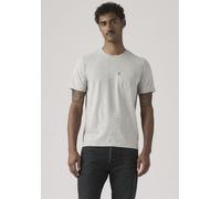 T-Shirt LEVI'S "CLASSIC POCKET TEE", Herren, Gr. L, texural slub midtone grau heather, Jersey, Obermaterial: 100% Baumwolle, meliert, regular fit normal, Rundhals, Shirts T-Shirt, mit aufgesetzter Bru