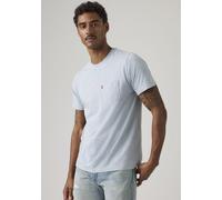 T-Shirt LEVI'S "CLASSIC POCKET TEE", Herren, Gr. XXL, texural slub soft chambray, Jersey, Obermaterial: 100% Baumwolle, meliert, regular fit normal, Rundhals, Shirts T-Shirt, mit aufgesetzter Brusttas