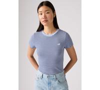 T-Shirt LEVI'S "ESSENTIAL HM SS TEE", Damen, Gr. L (40), ava stripe chambray, Jersey, Obermaterial: 100% Baumwolle, slim fit, Rundhals, Shirts T-Shirt, Taillierter Schnitt (87325650-L) ava stripe cham