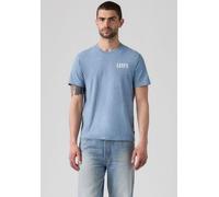 T-Shirt LEVI'S "GRAPHIC CREWNECK TEE", Herren, Gr. M, blau (logo moonlight blau), Feinstrick, Obermaterial: 50% Polyester, 38% Baumwolle, 12% Viskose, normal, Rundhals, Shirts T-Shirt, Melierter Feins