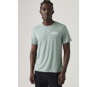 T-Shirt LEVI'S "GRAPHIC CREWNECK TEE", Herren, Gr. S, grün (ssnl serif stormy sea), Feinstrick, Obermaterial: 50% Polyester, 38% Baumwolle, 12% Viskose, normal, Rundhals, Shirts T-Shirt, Melierter Fei