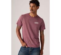 T-Shirt LEVI'S "GRAPHIC CREWNECK TEE", Herren, Gr. S, rot (ssnl logo tawny port), Feinstrick, Obermaterial: 50% Polyester, 38% Baumwolle, 12% Viskose, normal, Rundhals, Shirts T-Shirt, Melierter Feins