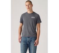 T-Shirt LEVI'S "GRAPHIC CREWNECK TEE", Herren, Gr. XXL, grau (ssnl logo jet schwarz), Feinstrick, Obermaterial: 50% Polyester, 38% Baumwolle, 12% Viskose, normal, Rundhals, Shirts T-Shirt, Melierter F