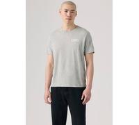 T-Shirt LEVI'S "GRAPHIC CREWNECK TEE", Herren, Gr. XXL, grau (ssnl logo mid tone erdgrau), Feinstrick, Obermaterial: 50% Polyester, 38% Baumwolle, 12% Viskose, normal, Rundhals, Shirts T-Shirt, Melier