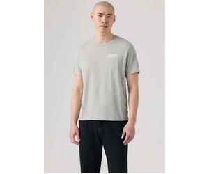T-Shirt LEVI'S "GRAPHIC CREWNECK TEE", Herren, Gr. XXL, grau (ssnl logo mid tone erdgrau), Feinstrick, Obermaterial: 50% Polyester, 38% Baumwolle, 12% Viskose, normal, Rundhals, Shirts T-Shirt, Melier