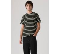 T-Shirt LEVI'S, Herren, Gr. M, grün (andor stripe jet schwarz), Jersey, Obermaterial: 100% Baumwolle, regular fit normal, Rundhals, gerader Abschluss, Shirts T-Shirt, mit Streifenmuster (98801500-M) a