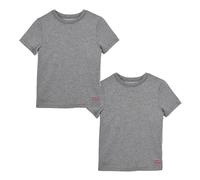 T-Shirt LEVI'S KIDS "2PK CREW NECK TEE", Jungen, Gr. XL (164/176), grau (dkgrau htr), Jersey, Obermaterial: 100% Baumwolle, Basic, Rundhals, Shirts T-Shirt, for BOYS (53301540-XL)