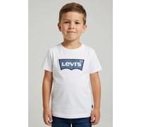 T-Shirt LEVI'S KIDS "BATWING TEE", Jungen, Gr. 3M (62), weiß (hellweiß), Single Jersey, Obermaterial: 60% Baumwolle, 40% Polyester, bedruckt, Basic schmal hüftlang, Rundhals, gerader Abschluss, Shirts