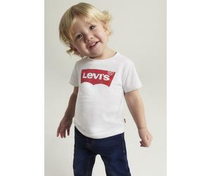 T-Shirt LEVI'S KIDS "BATWING TEE", Jungen, Gr. 3M/62, weiß, Single Jersey, Obermaterial: 100% Baumwolle, unifarben, Basic schmal hüftlang, Rundhals, gerader Abschluss, Shirts T-Shirt, Baby UNISEX (983