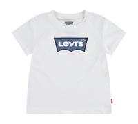 T-Shirt LEVI'S KIDS "BATWING TEE", Jungen, Gr. 6M68, weiß (hellweiß), Single Jersey, Obermaterial: 60% Baumwolle, 40% Polyester, bedruckt, Basic schmal hüftlang, Rundhals, gerader Abschluss, Shirts T-
