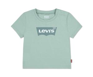 T-Shirt LEVI'S KIDS "BATWING TEE", Jungen, Gr. 9M74, cameo grün, Single Jersey, Obermaterial: 100% Baumwolle, bedruckt, Basic schmal hüftlang, Rundhals, gerader Abschluss, Shirts T-Shirt, Baby UNISEX