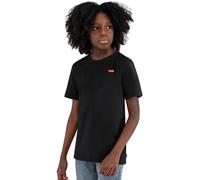 T-Shirt LEVI'S KIDS "LVB BATWING CHEST HIT", Jungen, Gr. 16/176, schwarz, Single Jersey, Obermaterial: 60% Baumwolle, 40% Polyester, unifarben, Basic schmal hüftlang, Rundhals, abgesteppte Kante, Shir