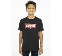 T-Shirt LEVI'S KIDS "LVB BATWING TEE", Jungen, Gr. 10/140, schwarz, Single Jersey, Obermaterial: 100% Baumwolle, bedruckt, Basic schmal hüftlang, Rundhals, gerader Abschluss, Shirts T-Shirt, for BOYS
