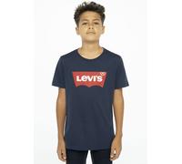 T-Shirt LEVI'S KIDS "LVB BATWING TEE", Jungen, Gr. 14/164, blau (marine), Single Jersey, Obermaterial: 100% Baumwolle, bedruckt, Basic schmal hüftlang, Rundhals, gerader Abschluss, Shirts T-Shirt, for