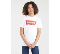 T-Shirt LEVI'S KIDS "LVB BATWING TEE", Jungen, Gr. 16/176, weiß, Single Jersey, Obermaterial: 100% Baumwolle, bedruckt, Basic schmal hüftlang, Rundhals, gerader Abschluss, Shirts T-Shirt, for BOYS (40