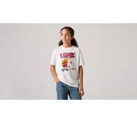T-Shirt LEVI'S KIDS "LVB FRIES ON THE LOOSE TEE", Mädchen, Gr. 12 (152), hellweiß, Jersey, Obermaterial: 60% Baumwolle, 40% Polyester, bedruckt, normal hüftbedeckend, Rundhals, Shirts T-Shirt, for Boy