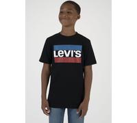 T-Shirt LEVI'S KIDS "LVB SPORTSWEAR LOGO TEE", Jungen, Gr. 16/176, schwarz, Single Jersey, Obermaterial: 100% Baumwolle, bedruckt, Basic schmal hüftlang, Rundhals, Shirts T-Shirt, for BOYS (78821167-1