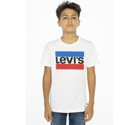 T-Shirt LEVI'S KIDS "LVB SPORTSWEAR LOGO TEE", Jungen, Gr. 4/104, weiß, Single Jersey, Obermaterial: 100% Baumwolle, bedruckt, Basic schmal hüftlang, Rundhals, Shirts T-Shirt, for BOYS (41082114-4) we