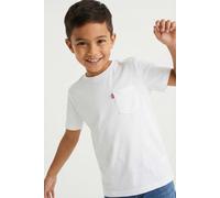 T-Shirt LEVI'S KIDS "LVB SUNSET POCKET TEE", Jungen, Gr. 10 (140), weiß (hellweiß), Jersey, Obermaterial: 60% Baumwolle, 40% Polyester, normal, Rundhals, Shirts T-Shirt, mit Brusttasche, for Boys (923