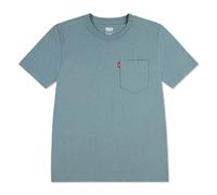 T-Shirt LEVI'S KIDS "LVB SUNSET POCKET TEE", Jungen, Gr. 14 (164), lead, Jersey, Obermaterial: 100% Baumwolle, Rundhals, Shirts T-Shirt (26135120-14) lead