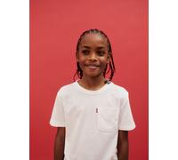 T-Shirt LEVI'S KIDS "LVB SUNSET POCKET TEE", Jungen, Gr. 8 (128), weiß (hellweiß), Jersey, Obermaterial: 60% Baumwolle, 40% Polyester, Rundhals, Shirts T-Shirt (92381308-8) hellweiß