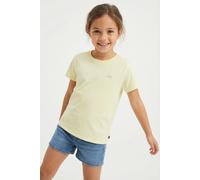T-Shirt LEVI'S KIDS "LVG BATWING CHEST HIT TEE", Mädchen, Gr. 12 (152), gelb (french vanilla), Jersey, Obermaterial: 100% Baumwolle, Basic schmal hüftlang, Rundhals, abgesteppte Kante, Shirts T-Shirt,