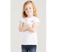 T-Shirt LEVI'S KIDS "LVG BATWING CHEST HIT TEE", Mädchen, Gr. 5/110, weiß, Jersey, Obermaterial: 60% Baumwolle, 40% Polyester, bedruckt, Basic schmal hüftlang, Rundhals, abgesteppte Kante, Shirts T-Sh